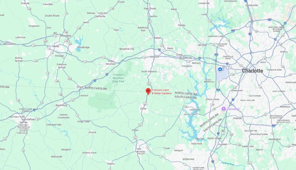 3 arrows land water gardens service area map clover york belmont south carolina north carolina
